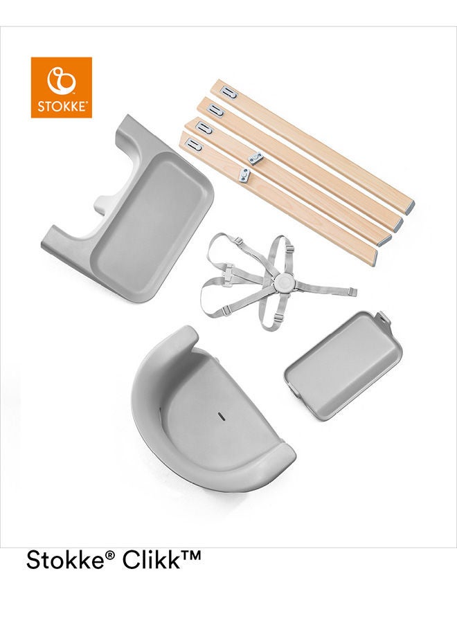 Clikk High Chairall - In - One Baby High Chair With Tray + Harnesslight, Durable And Travel Friendlyergonomic And Adjustable Featuresbest For 6 - 36 Months Or Up To 15Kg/33Lbscloud Grey