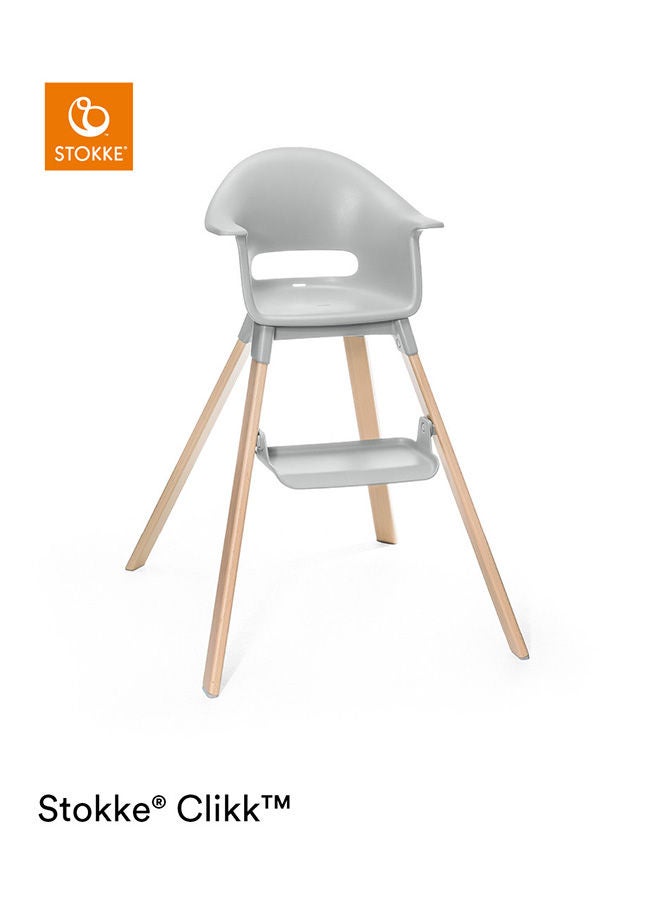 Clikk High Chairall - In - One Baby High Chair With Tray + Harnesslight, Durable And Travel Friendlyergonomic And Adjustable Featuresbest For 6 - 36 Months Or Up To 15Kg/33Lbscloud Grey