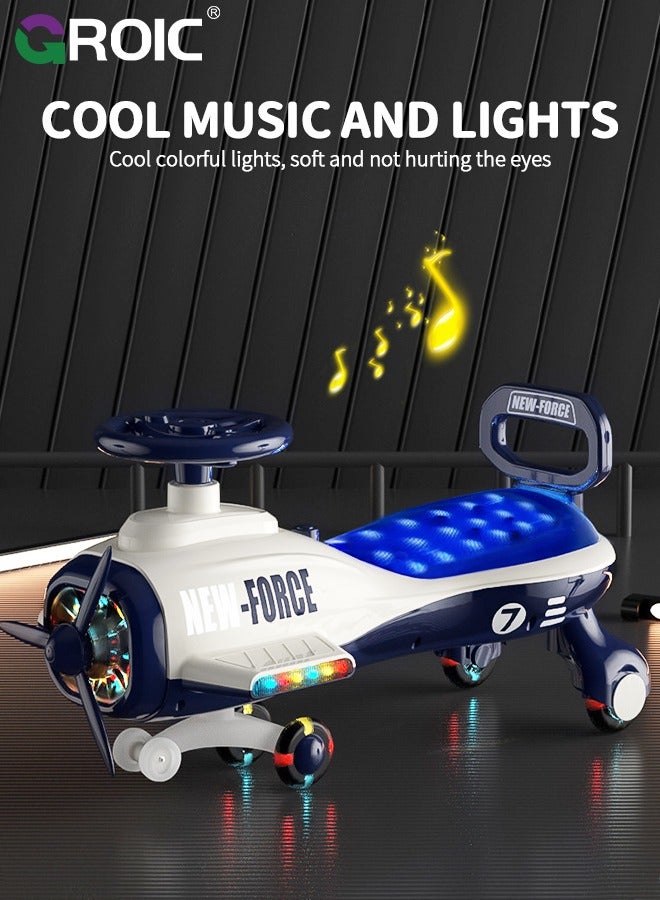 Aircraft Plasma Car Lights Music The Ultimate Wiggle Car Ride on Toy and Plasma Car For Kids,Swing Cars for Kids,Top Gear Swing Car