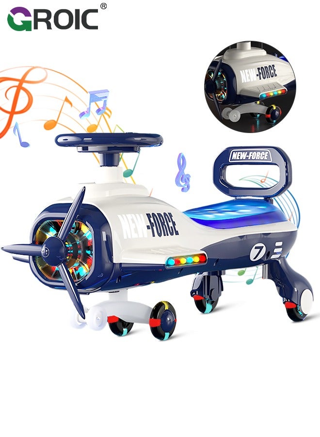 Aircraft Plasma Car Lights Music The Ultimate Wiggle Car Ride on Toy and Plasma Car For Kids,Swing Cars for Kids,Top Gear Swing Car