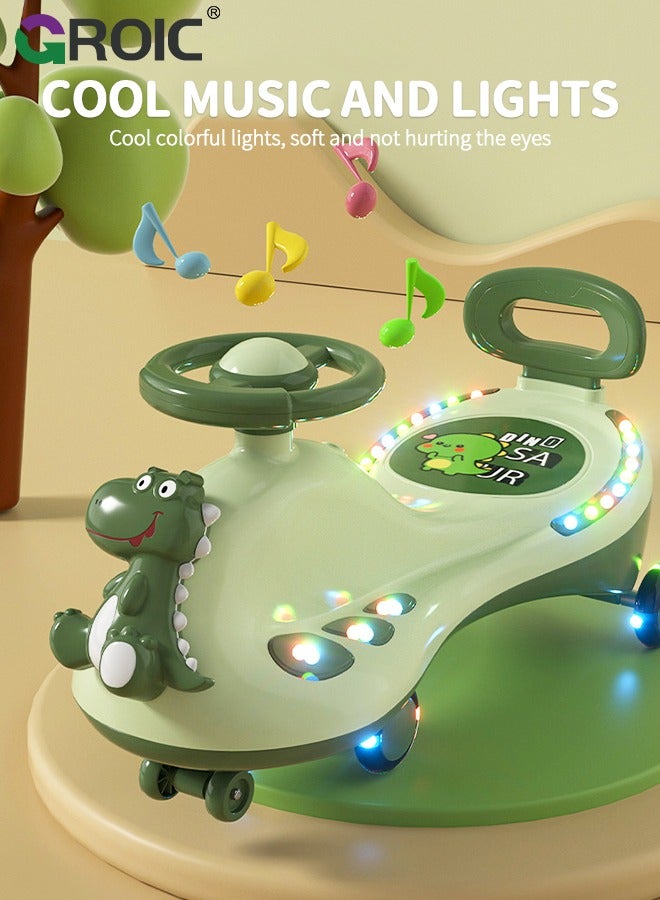 Dinosaur Ride Car Lights Music The Ultimate Wiggle Car Ride on Toy and Plasma Car For Kids,Swing Cars for Kids,Top Gear Swing Car