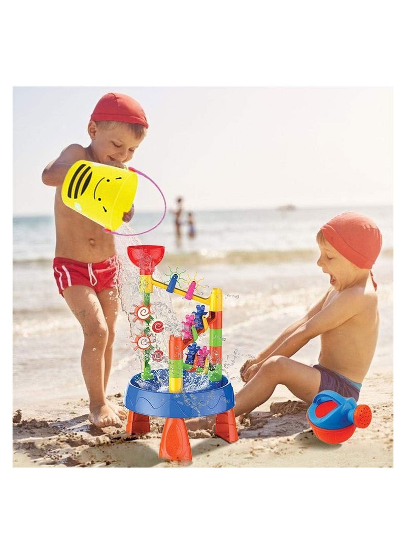 Waterwheel Funnel Beach Table Set Summer Beach Playing Children's Toys,Fun Wheels Water Table Outdoor Toy Water Fun Sand Beach Activity
