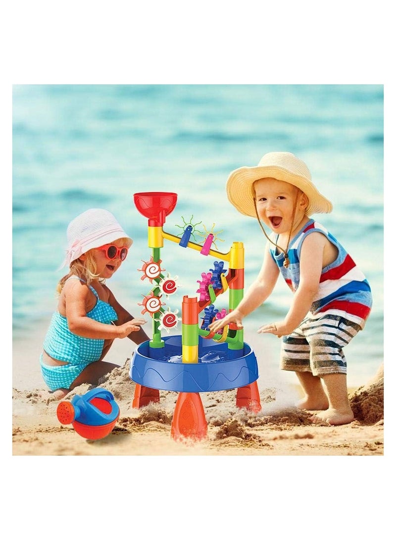 Waterwheel Funnel Beach Table Set Summer Beach Playing Children's Toys,Fun Wheels Water Table Outdoor Toy Water Fun Sand Beach Activity