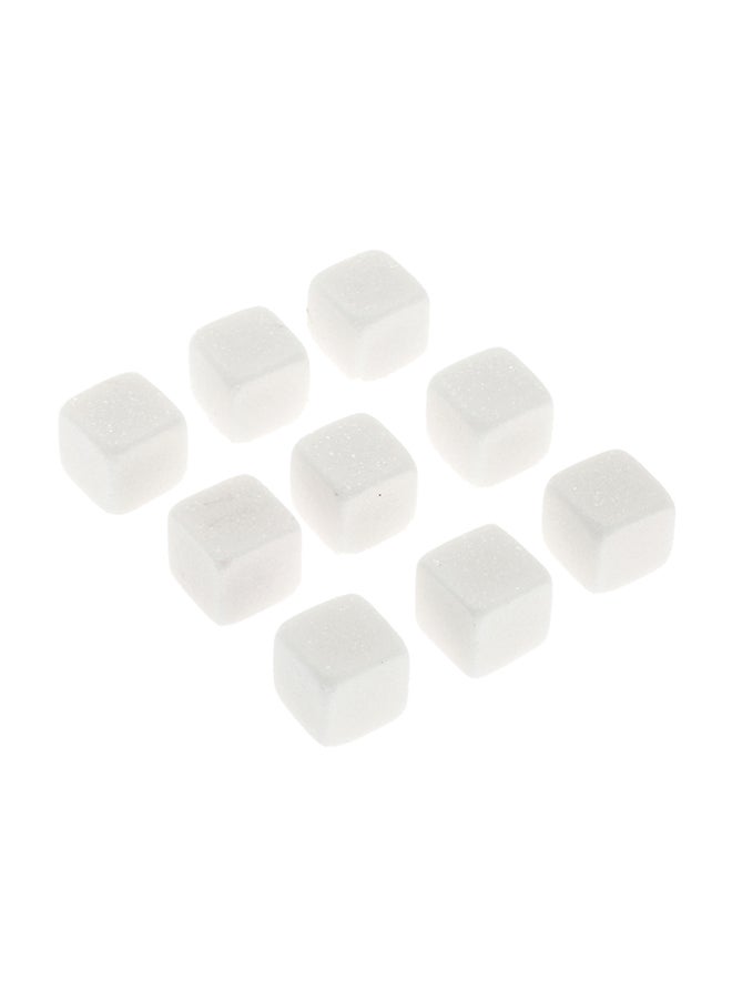 9-Piece Ice Drinks Cooler Granite Cubes White