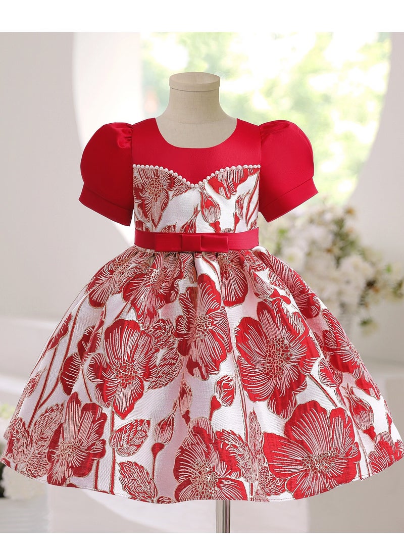 New Fashion Party Girl's Ceremonial Dress Red Color