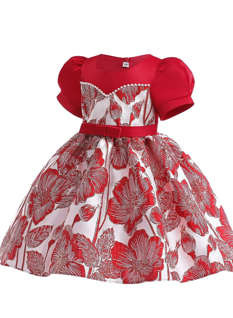 New Fashion Party Girl's Ceremonial Dress Red Color