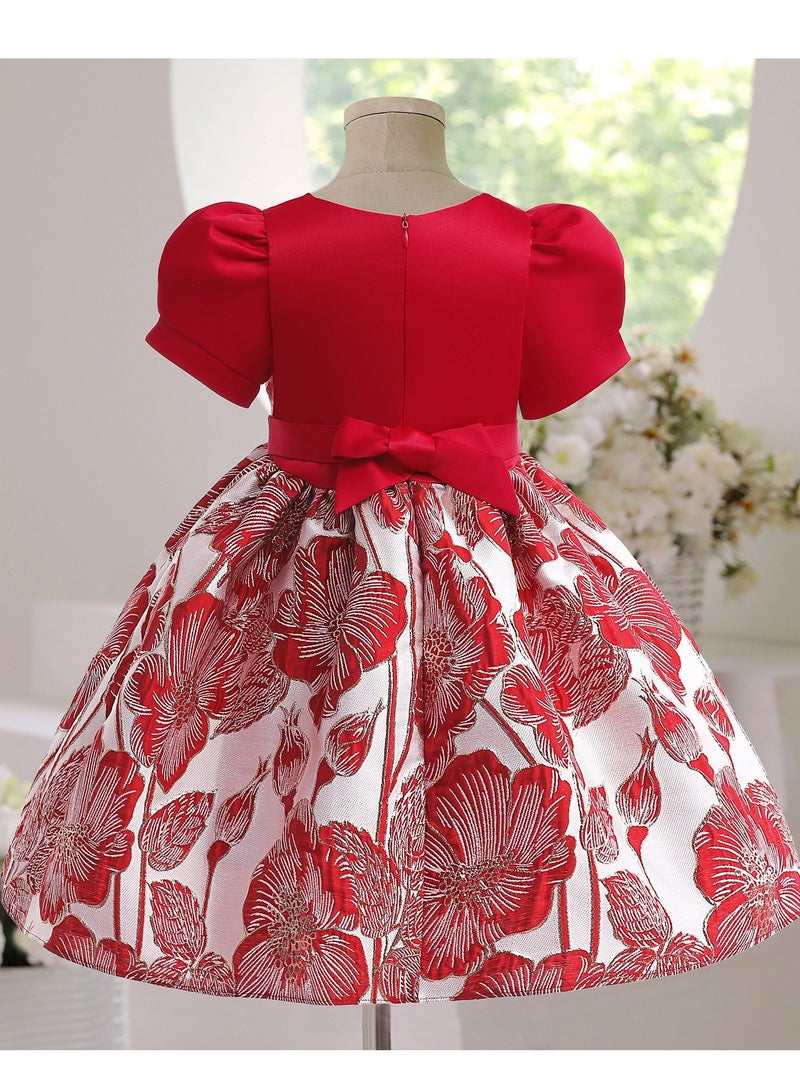 New Fashion Party Girl's Ceremonial Dress Red Color