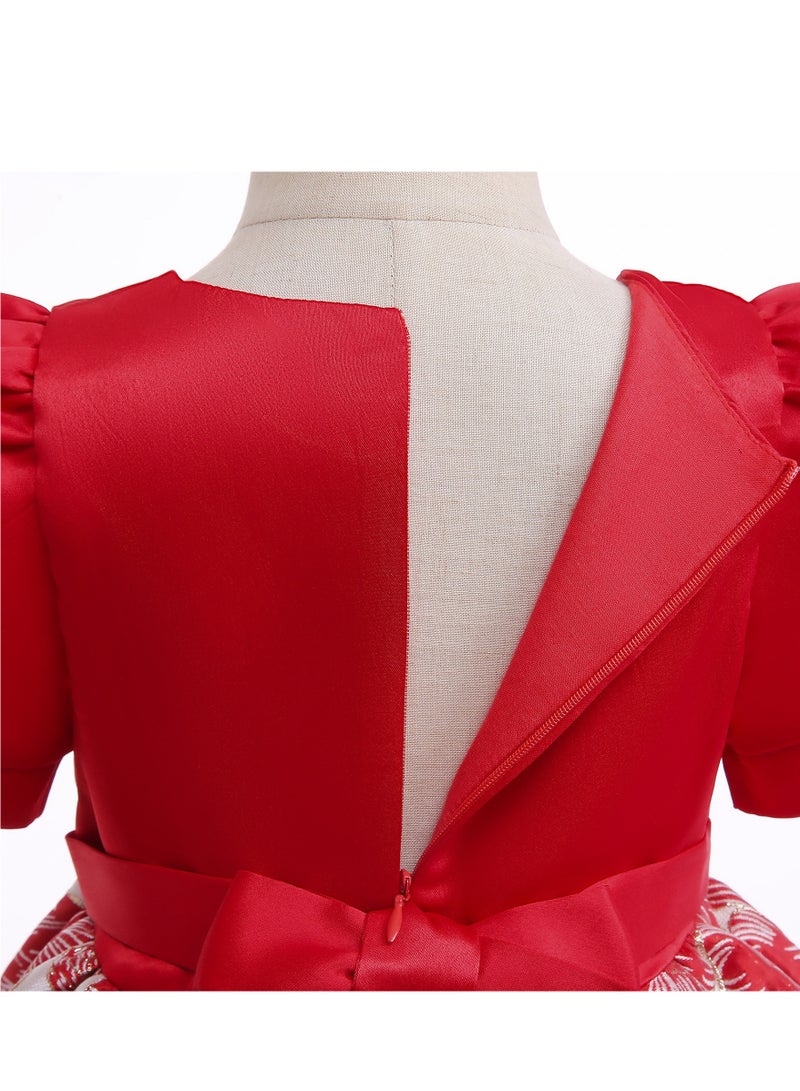 New Fashion Party Girl's Ceremonial Dress Red Color