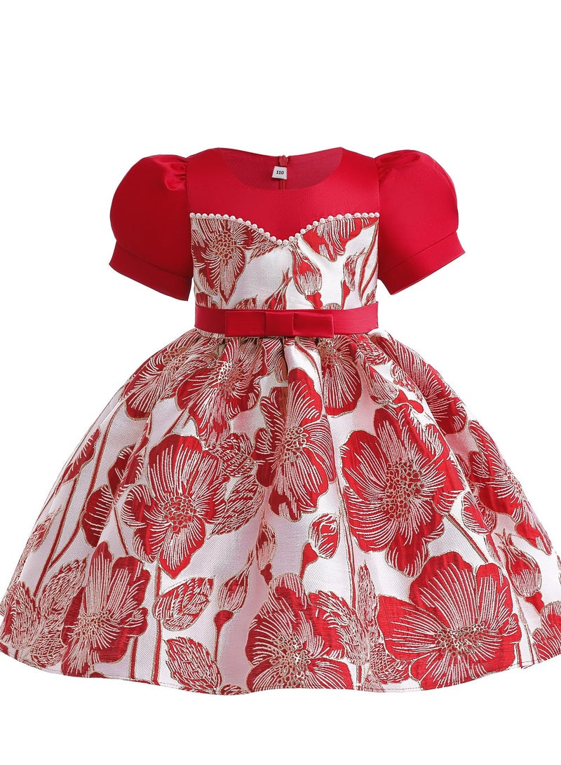 New Fashion Party Girl's Ceremonial Dress Red Color