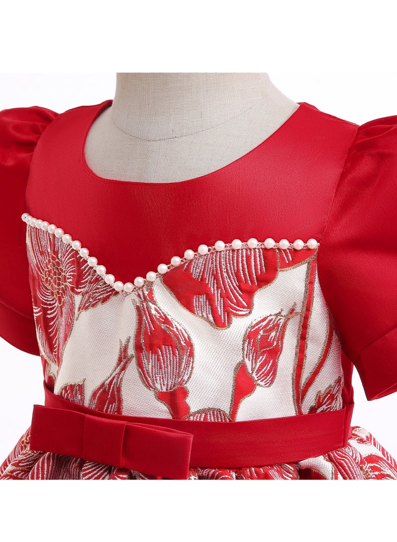 New Fashion Party Girl's Ceremonial Dress Red Color