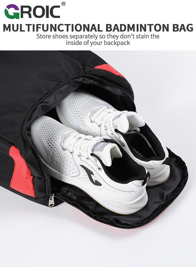 Tennis Bag Tennis Backpack,Pickleball Bag Hold 2 Rackets with Shoe Compartment, Sports Backpack Bag,Multifunctional Badminton Racket Bag