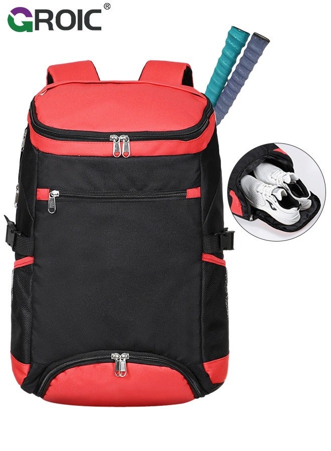Tennis Bag Tennis Backpack,Pickleball Bag Hold 2 Rackets with Shoe Compartment, Sports Backpack Bag,Multifunctional Badminton Racket Bag