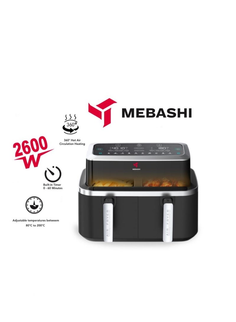 Mebashi Dual Basket Airfryer 4.5L+4.5L