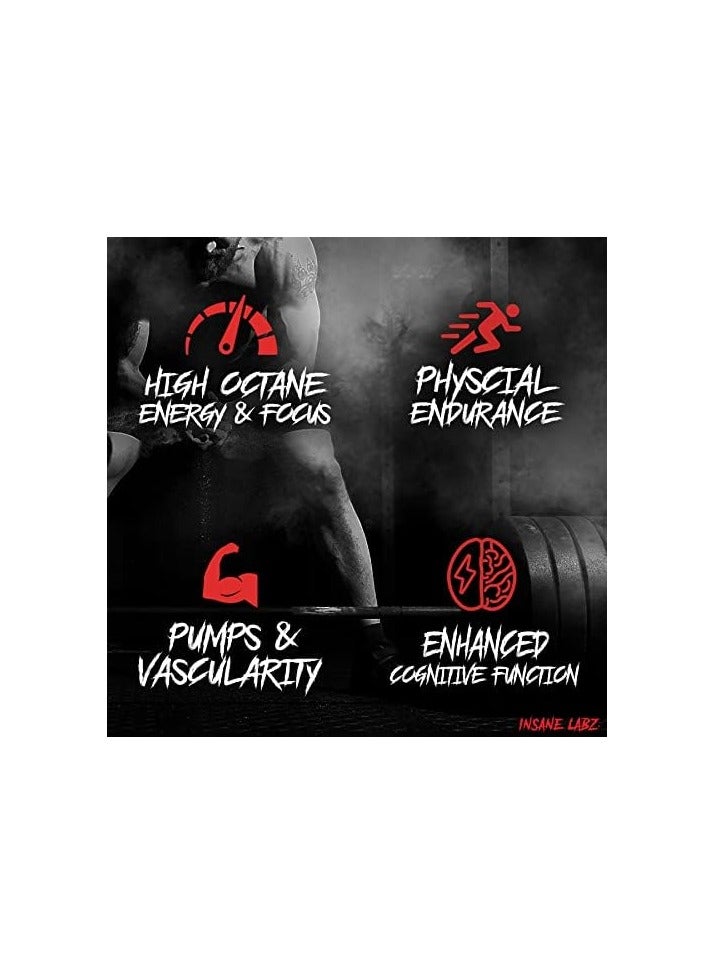 Psychotic High Stimulant Pre Workout Fruit Punch Flavor 35 Servings