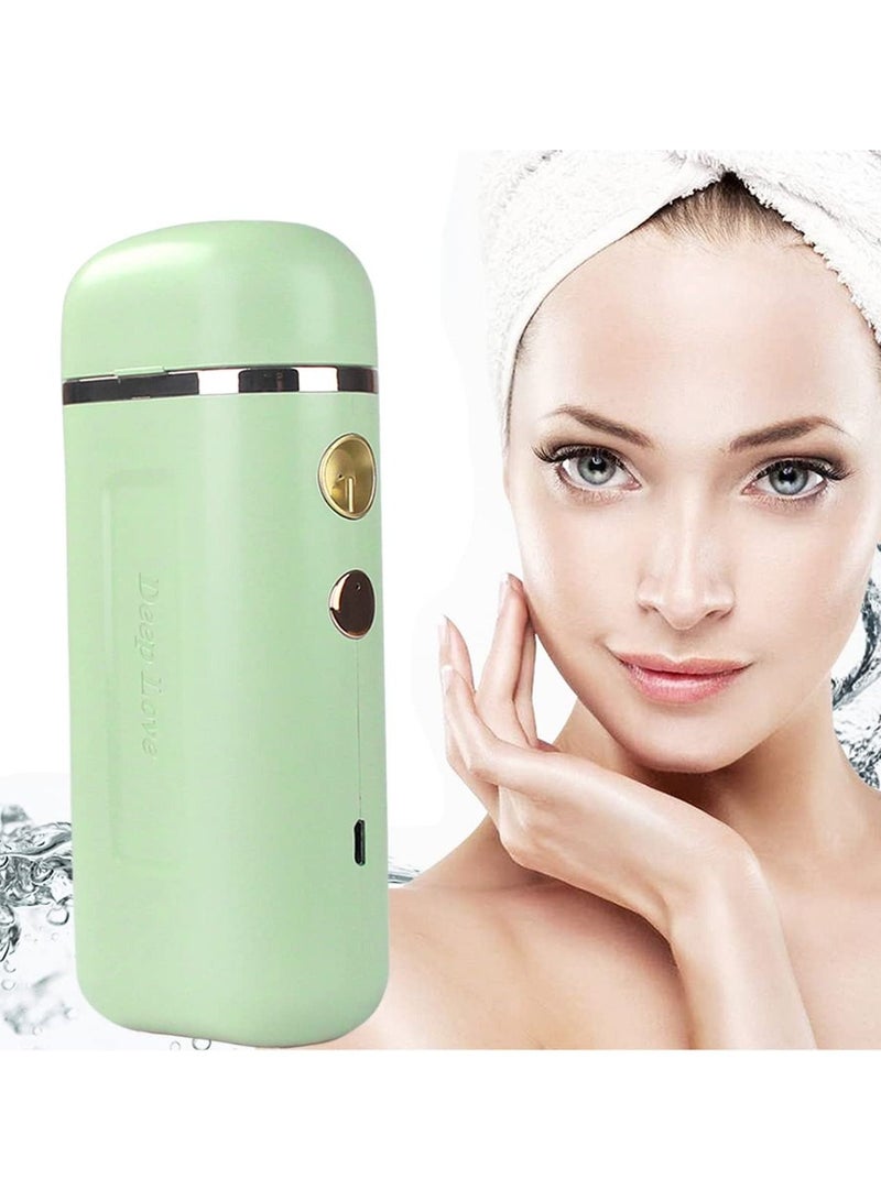 Portable Oxygen Facial Machine, Green, Serum Toner Skin Care Nano Mist Sprayer Mister, High Constant Pressure Spray Machine