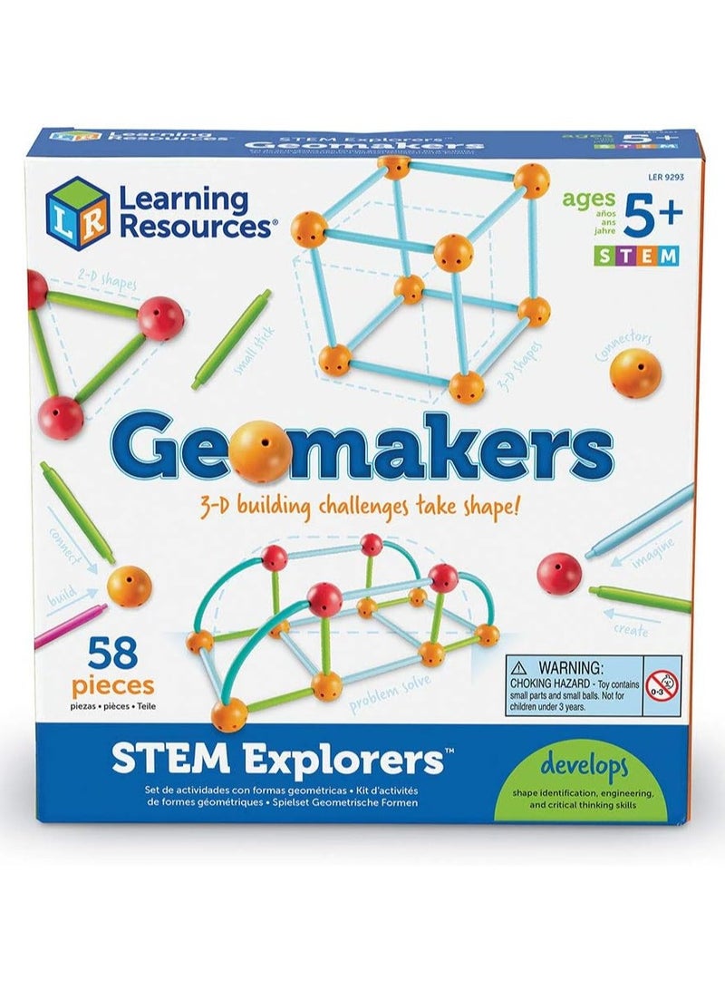 Stem Explorers Geomakers 58 Pieces Ages 5+ Stem Toys For Kids