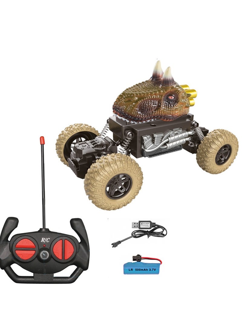 Baybee Dinosaur Remote Control Car Toys for Kids,Children Car with LED Light, High-Speed Off Road RC Rally Cars With Shock Absorber Gift for 3 to 8 Years Old Boys Girls