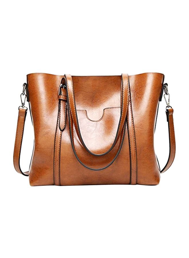 Leather Satchel Bag Brown