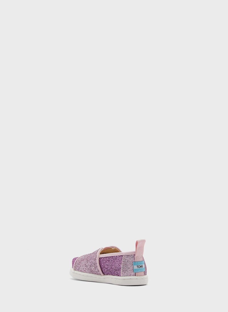 Kids Iridescent Glimmer Slip Ons