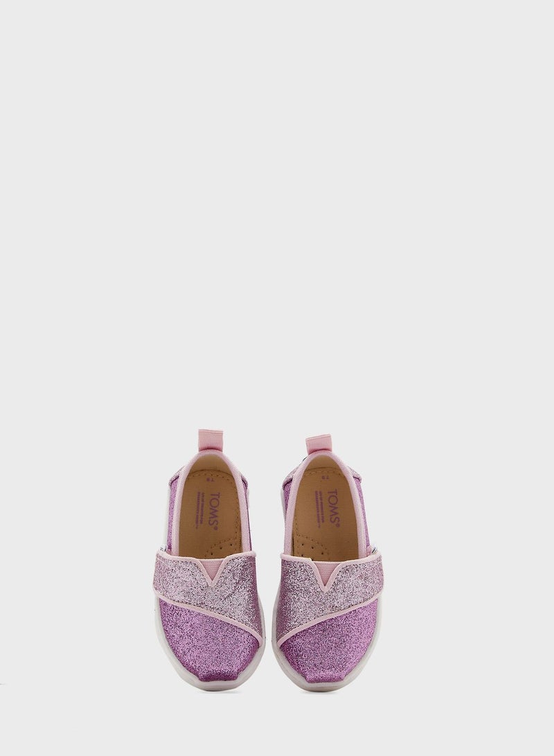 Kids Iridescent Glimmer Slip Ons