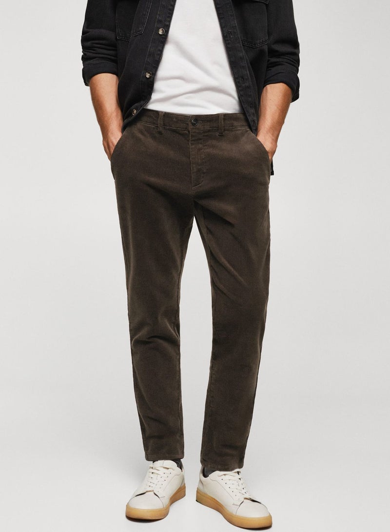 Corduroy Tapered Cropped Fit Pants