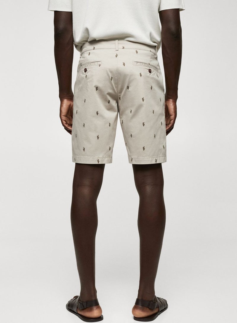 Printed Slim Fit Shorts