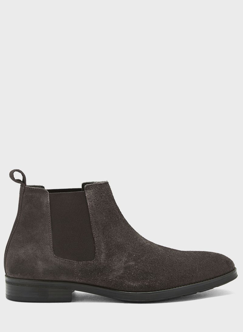 Genuine Suede Leather Chelsea Boots