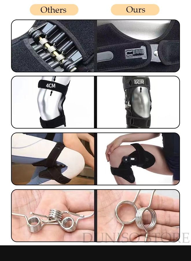 Knee Pad Knee Brace for Left Leg with Side Stabilizers and Patella Gel Pads Adjustable Compression Knee Support Braces for Knee Pain Meniscus Tear ACL MCL Arthritis Joint Pain Relief Injury Recovery