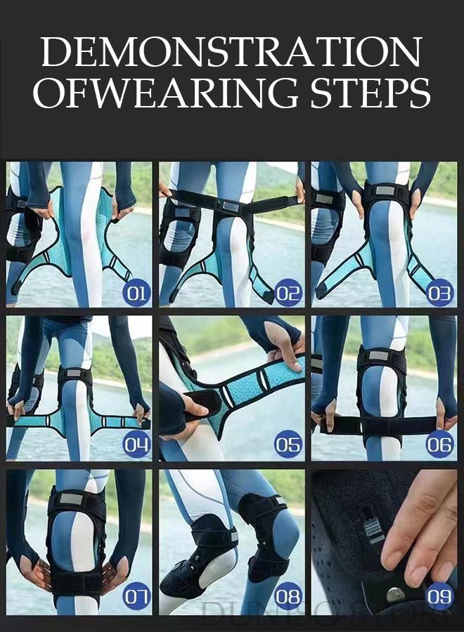 Knee Pad Knee Brace for Left Leg with Side Stabilizers and Patella Gel Pads Adjustable Compression Knee Support Braces for Knee Pain Meniscus Tear ACL MCL Arthritis Joint Pain Relief Injury Recovery