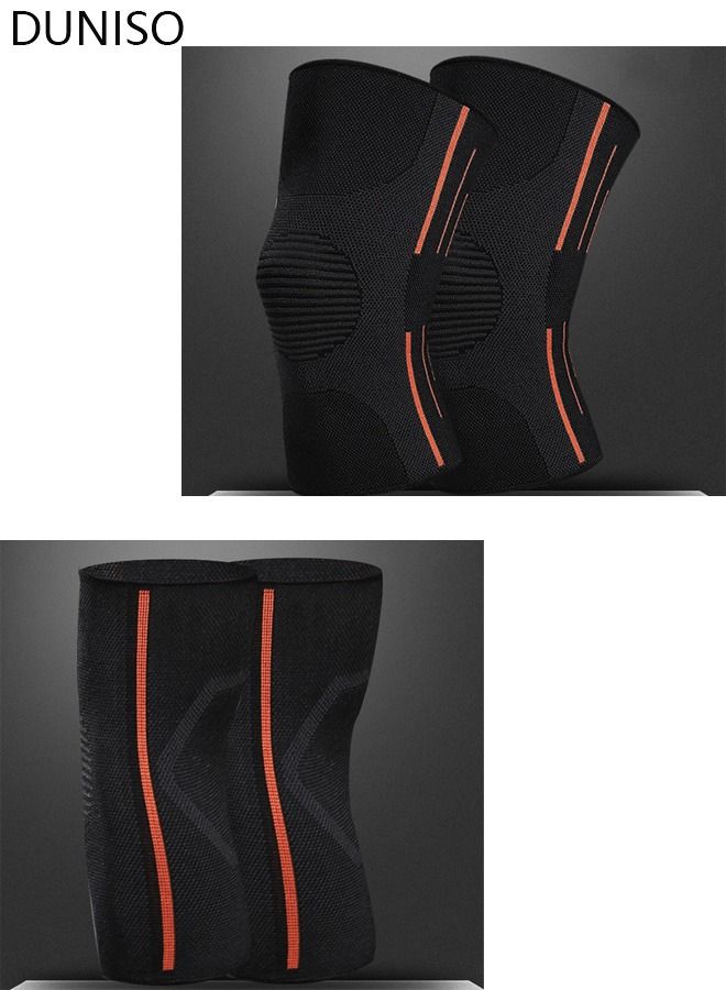 2 Pairs Elbow Brace Knee Brace Tennis Compression Knit Knee Sleeves Arm Elbow Sleeve Elbow Support for Men and Women Basketball Sports Weight Lifting Volleyball Football Running L