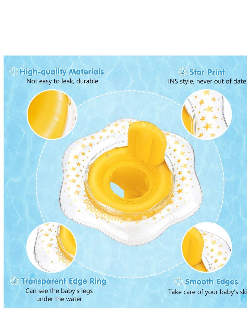 Baby Swimming Float Ring, Inflatable Baby Swim Float Pool Swim Ring Safety Seat, Comfort No FILP Thicken Smooth Baby Floatie Ring for Infant Toddler Kid 0 6 Years Old and Weight 6 22 kg Yellow