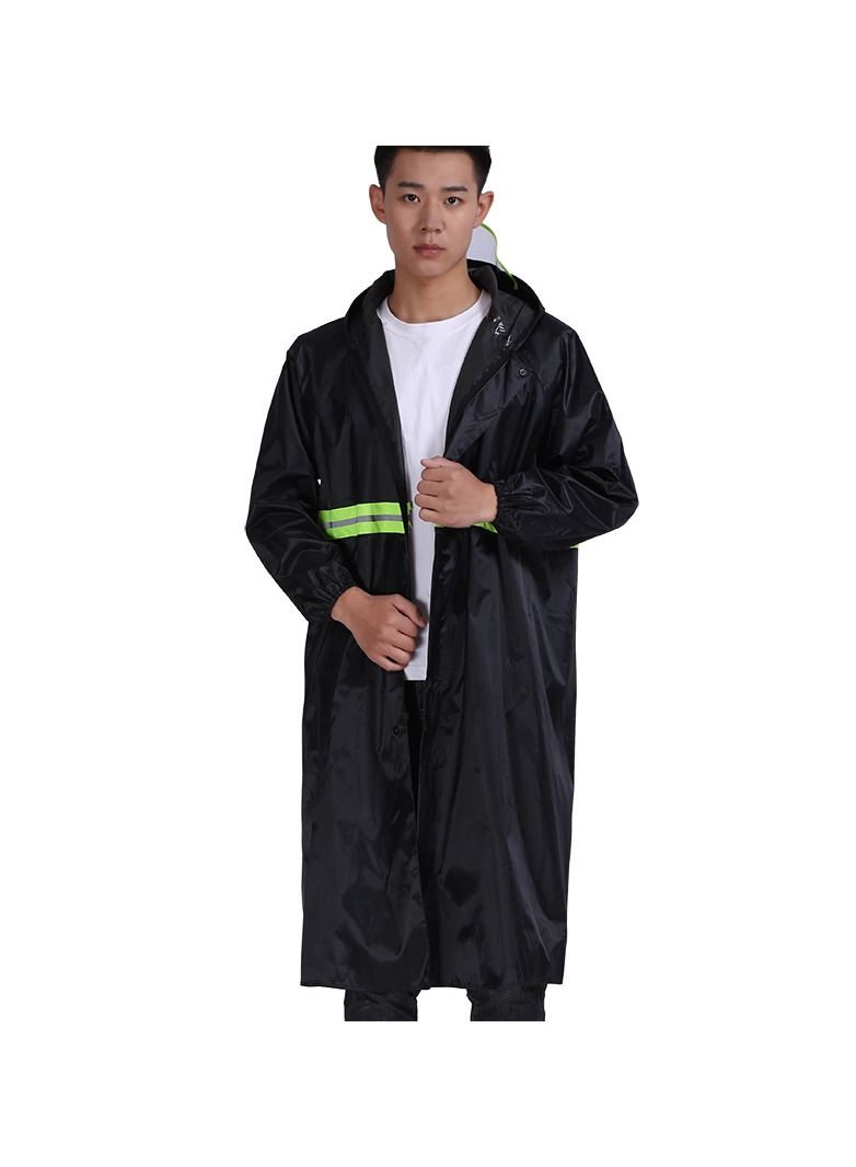 Mens Long Raincoat Waterproof Rain Jacket Hooded Rain Poncho Lightweight Emergency Jacket for Outdoor Activities