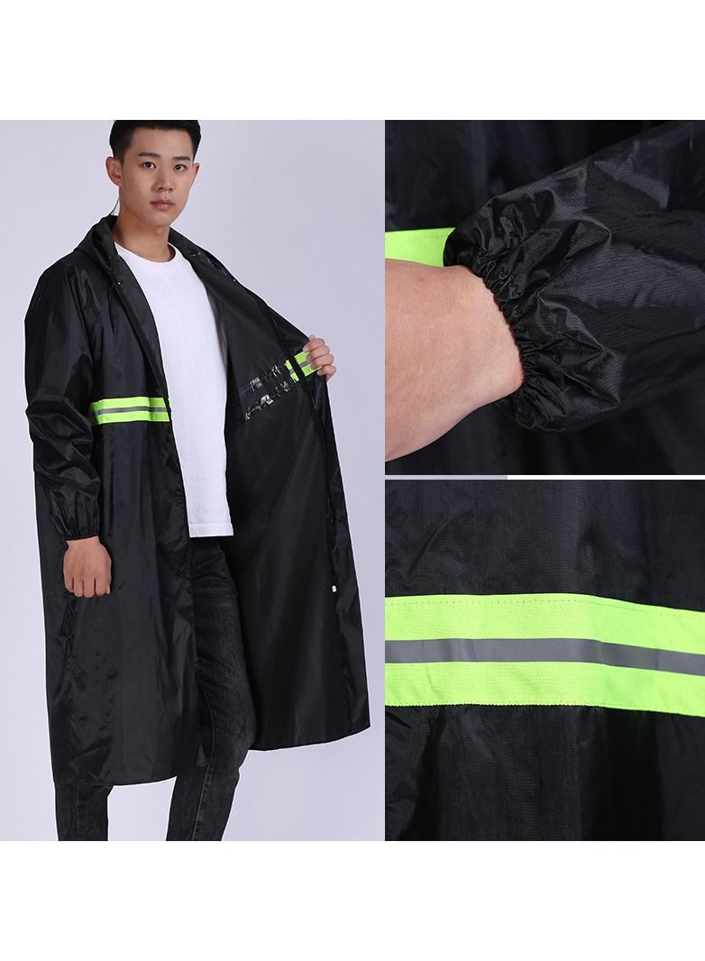 Mens Long Raincoat Waterproof Rain Jacket Hooded Rain Poncho Lightweight Emergency Jacket for Outdoor Activities