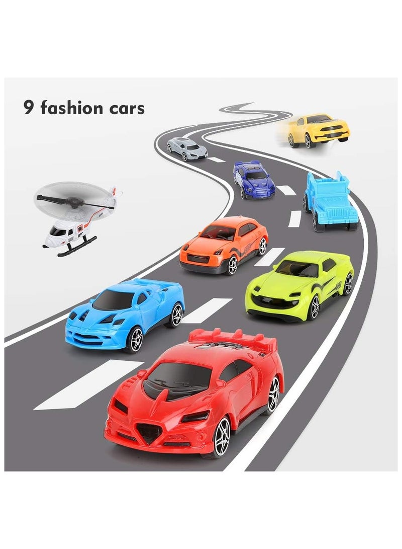 COOLBABY Airplane Toys Aircraft Carrier Toy Helicopter Toy Set Car Track Cargo Plane Toys for Kids Simulated Transport Car Park