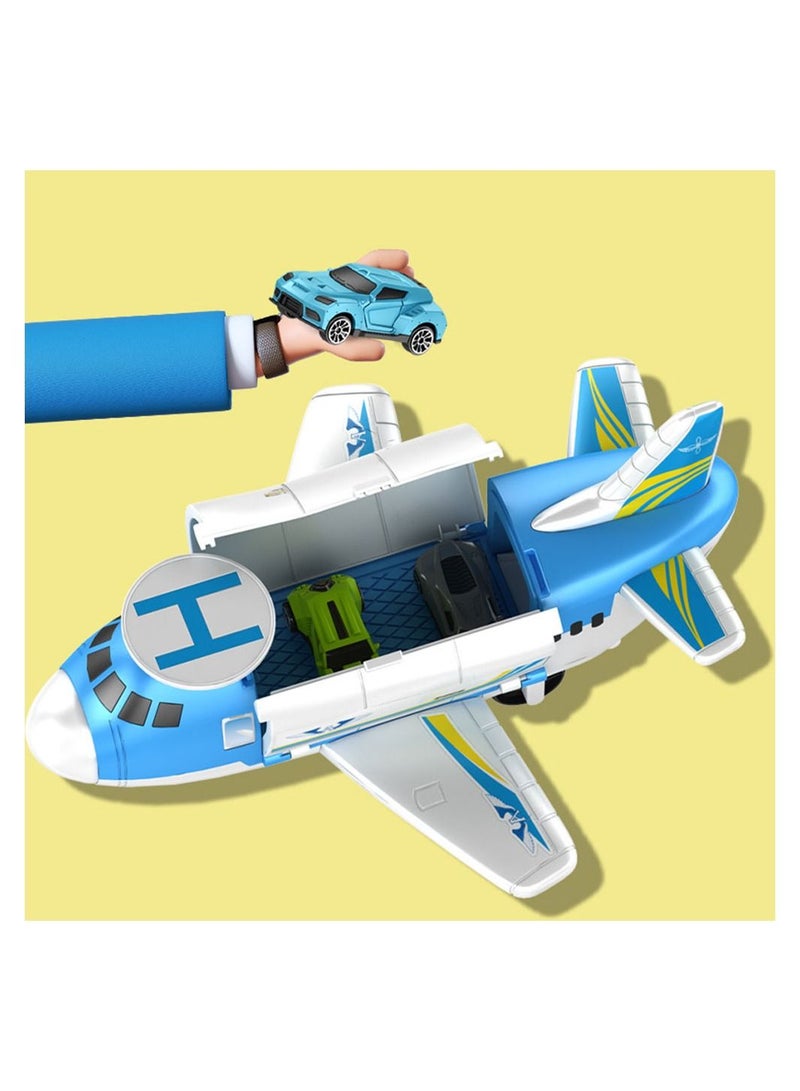 COOLBABY Airplane Toys Aircraft Carrier Toy Helicopter Toy Set Car Track Cargo Plane Toys for Kids Simulated Transport Car Park