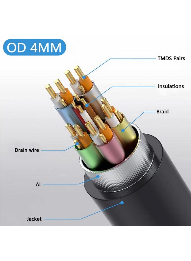 Short 8K Micro Hdmi To Hdmi Cable90 Degree Right Angle 1Ft 0.3M Ultra High Speed 48Gbps Micro Hdmi Male To Hdmi Male Cable Support 8K@60Hz 4K@120Hz(R)