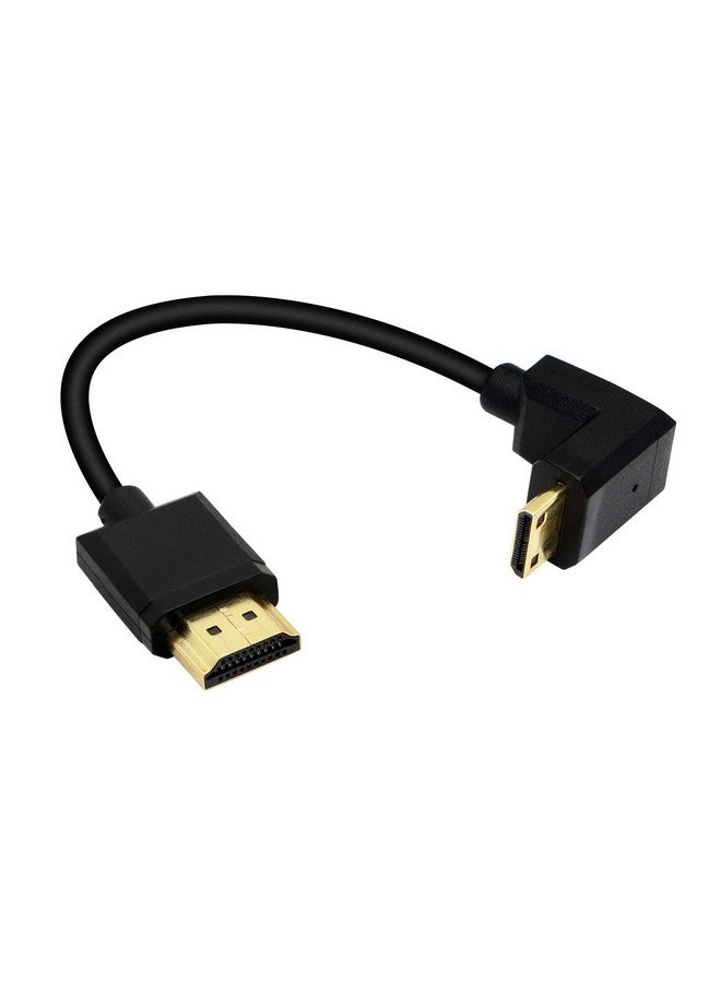 15Cm Mini Hdmi To Hdmi Short Cable 90 Degree Downward Angle High Speed Mini Hdmi Male To Hdmi 2.0 Male Adapter Support 4K@60Hz Youcheng For Raspberry Pi Tablet Camera Etc (Down)