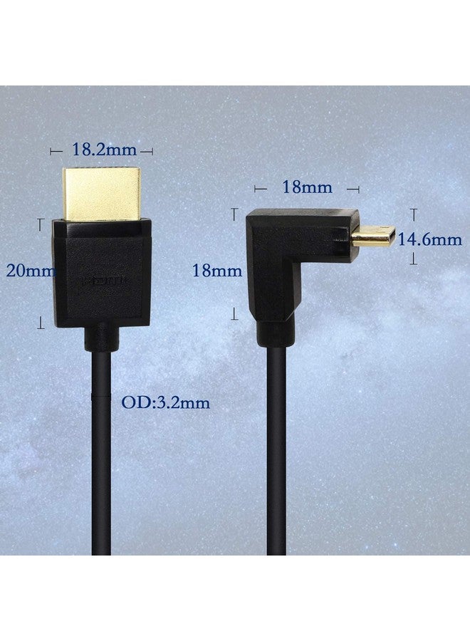 15Cm Mini Hdmi To Hdmi Short Cable 90 Degree Downward Angle High Speed Mini Hdmi Male To Hdmi 2.0 Male Adapter Support 4K@60Hz Youcheng For Raspberry Pi Tablet Camera Etc (Down)