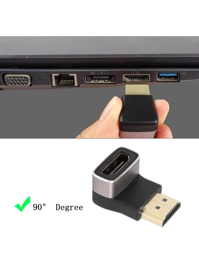 8K 90 Degree Angle Hdmi Male To Female Adapter Coupler Hdmi 2.1 Right Angle Lshape Extendersupport 8K@60Hz 4K@120Hz Hdr For Tv Projector Laptop Pc2Pcs(Bend Up)