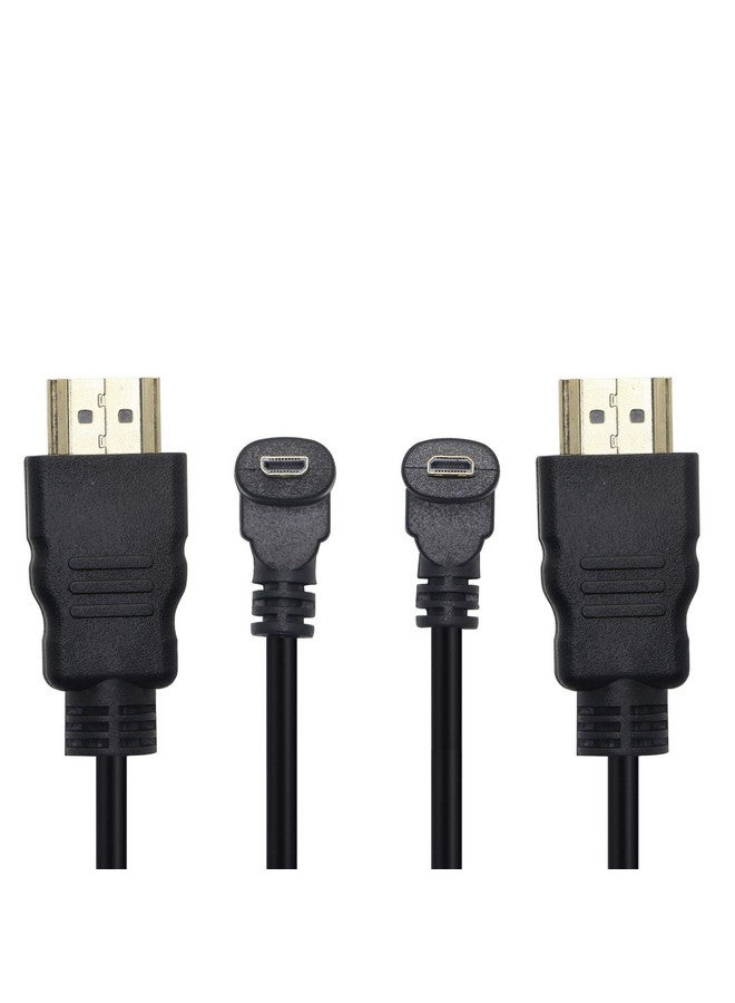 Micro Hdmi To Hdmi Cable Adapter 50Cm 90 Degree Angle Micro Hdmi Male To Hdmi Male Connector Supports 3D 4K 60Hz 1080P Ethernet Audio Return 50Cm (2Pack Each Of Up Angle And Down Angle)