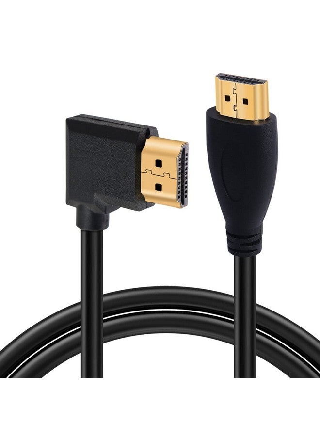 4K Hdmi Cable 1.490 Degrees Angle Hdmi Male To Male Cable 4K@30Hzgoldplated Connectorsupport Arc 3D Ethernetfor Hd Tv Lactop Pcprojectorblack(1M 3.2Ft) (Black Straight To Right)