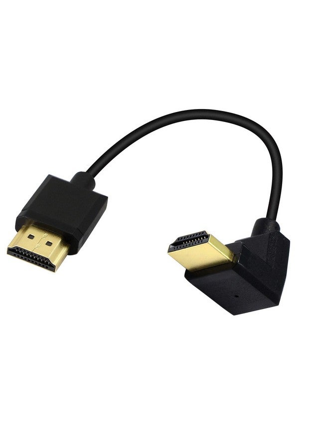 15Cm Hdmi Male To Male Short Cable 90 Degree Downward Angle High Speed Hdmi 2.0 Adapter Connector Cable Support 4K@60Hz Kangping For Raspberry Pi Tablet Camera Etc(Down)