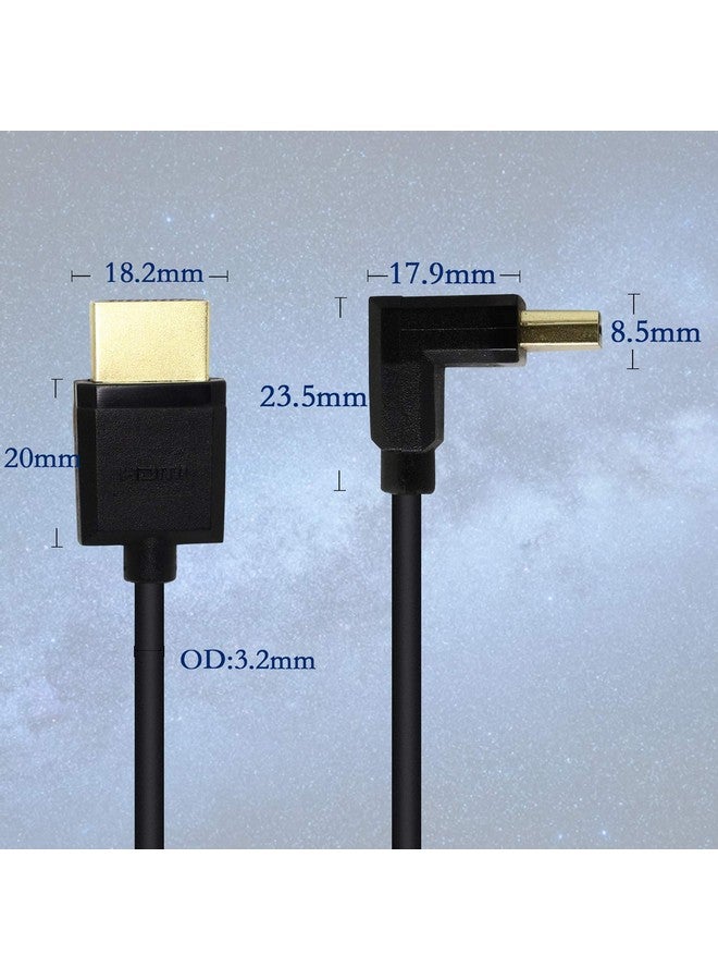 15Cm Hdmi Male To Male Short Cable 90 Degree Downward Angle High Speed Hdmi 2.0 Adapter Connector Cable Support 4K@60Hz Kangping For Raspberry Pi Tablet Camera Etc(Down)