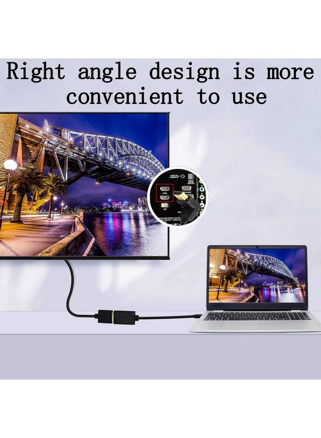 15Cm Hdmi Male To Male Short Cable 90 Degree Downward Angle High Speed Hdmi 2.0 Adapter Connector Cable Support 4K@60Hz Kangping For Raspberry Pi Tablet Camera Etc(Down)