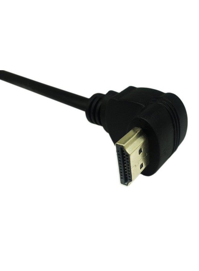 15Cm 6Inch High Speed Hdmi 2.0 Up Angle Hdmi 2.0 Male To Female Extension Cable With Screw Hole Panel Mount Support 4K 60Hz Resolution For Blu Ray Player 3D Tv Roku Xbox360 (Black) (U)