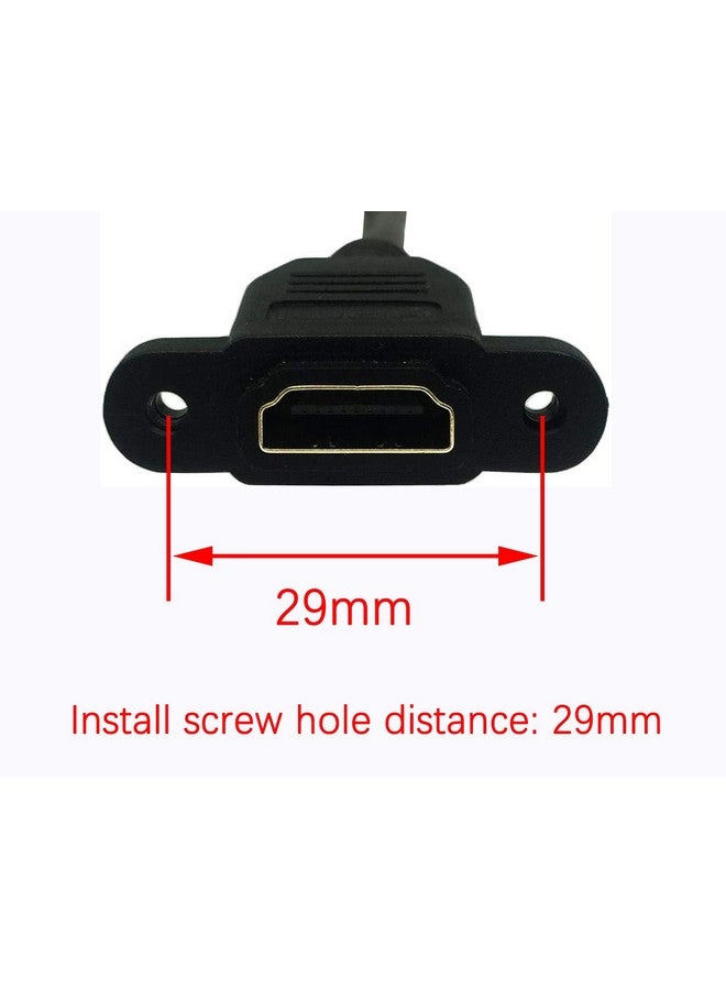 15Cm 6Inch High Speed Hdmi 2.0 Up Angle Hdmi 2.0 Male To Female Extension Cable With Screw Hole Panel Mount Support 4K 60Hz Resolution For Blu Ray Player 3D Tv Roku Xbox360 (Black) (U)