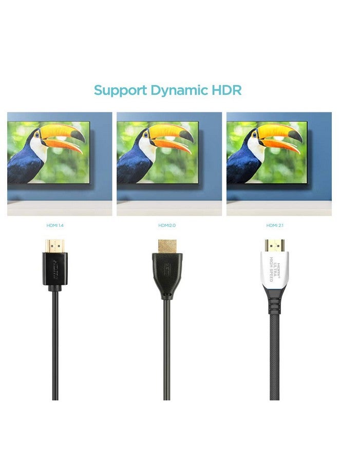 8K Hdmi Cable 3Ft Nylon Braided With Led Indication 48Gbps Ultra Hd High Speed Support 4K@120Hz & 8K@60Hz Compatible With Ps5 Xbox Series X Apple Tvnintendo Switch