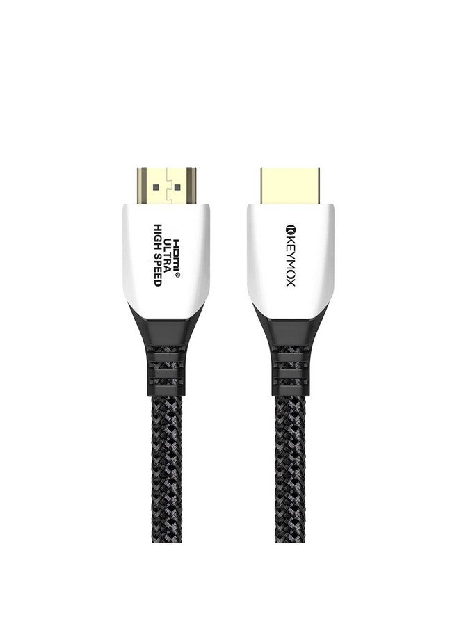 8K Hdmi Cable 3Ft Nylon Braided With Led Indication 48Gbps Ultra Hd High Speed Support 4K@120Hz & 8K@60Hz Compatible With Ps5 Xbox Series X Apple Tvnintendo Switch