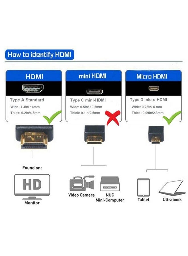 Angled Micro Hdmi To Hdmi Cable;Seadream 8Inch 90 Degree Left Angle Micro Hdmi Male To Hdmi Male Cable Connector (1Pack) (Left Angled)