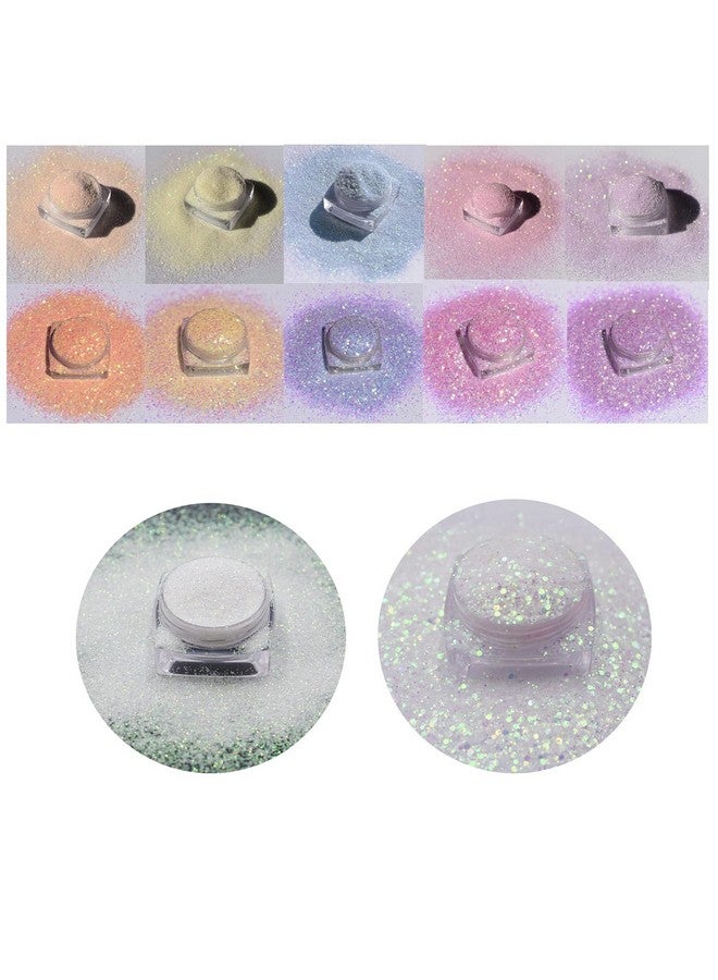 10 Boxes Set Uv Color Changing Powder Glitter Festival Rave Beauty Makeup Face Body Nail Art Decoration Uv 10C